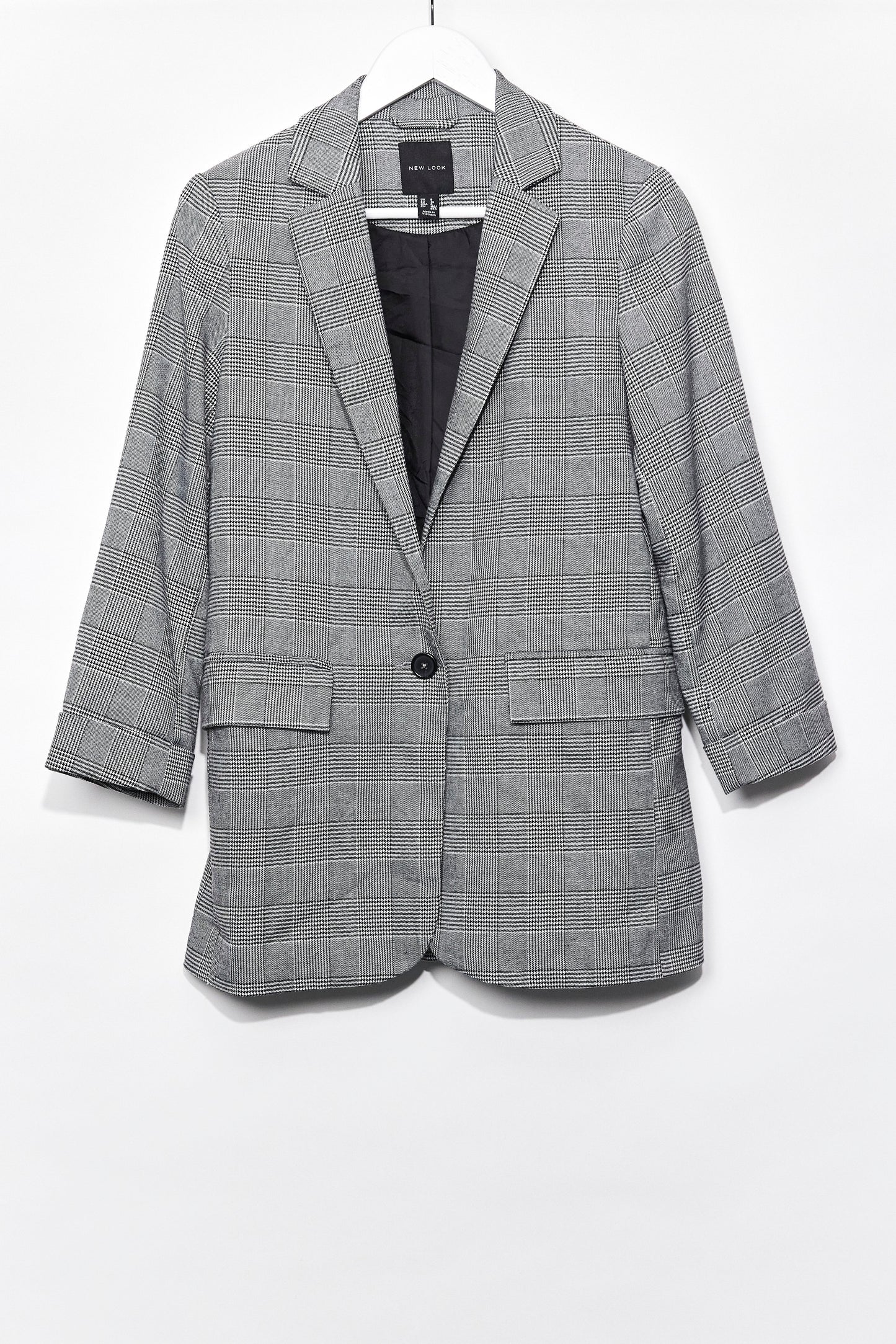 Womens New Look Grey check blazer size 8