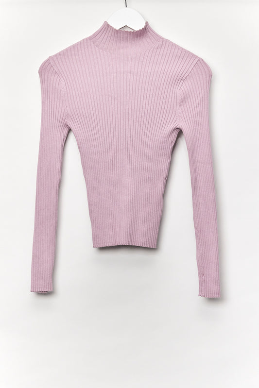 Womens Pink Ribbed Turtle neck sweater Size Small