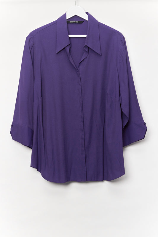 Womens Essence Purple 3/4 Sleeve Blouse Size 20
