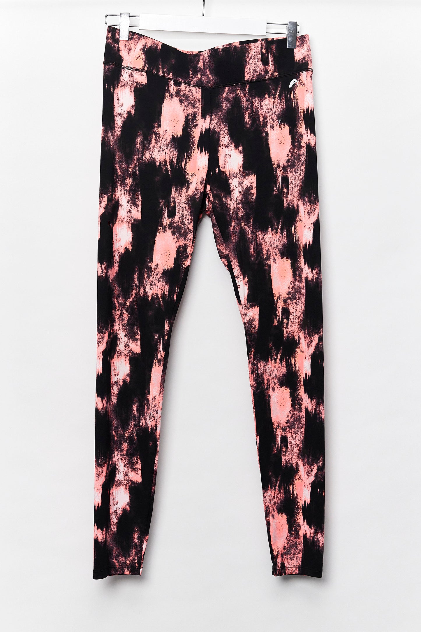 Womens Pink & Black Pattern Leggings Size Large