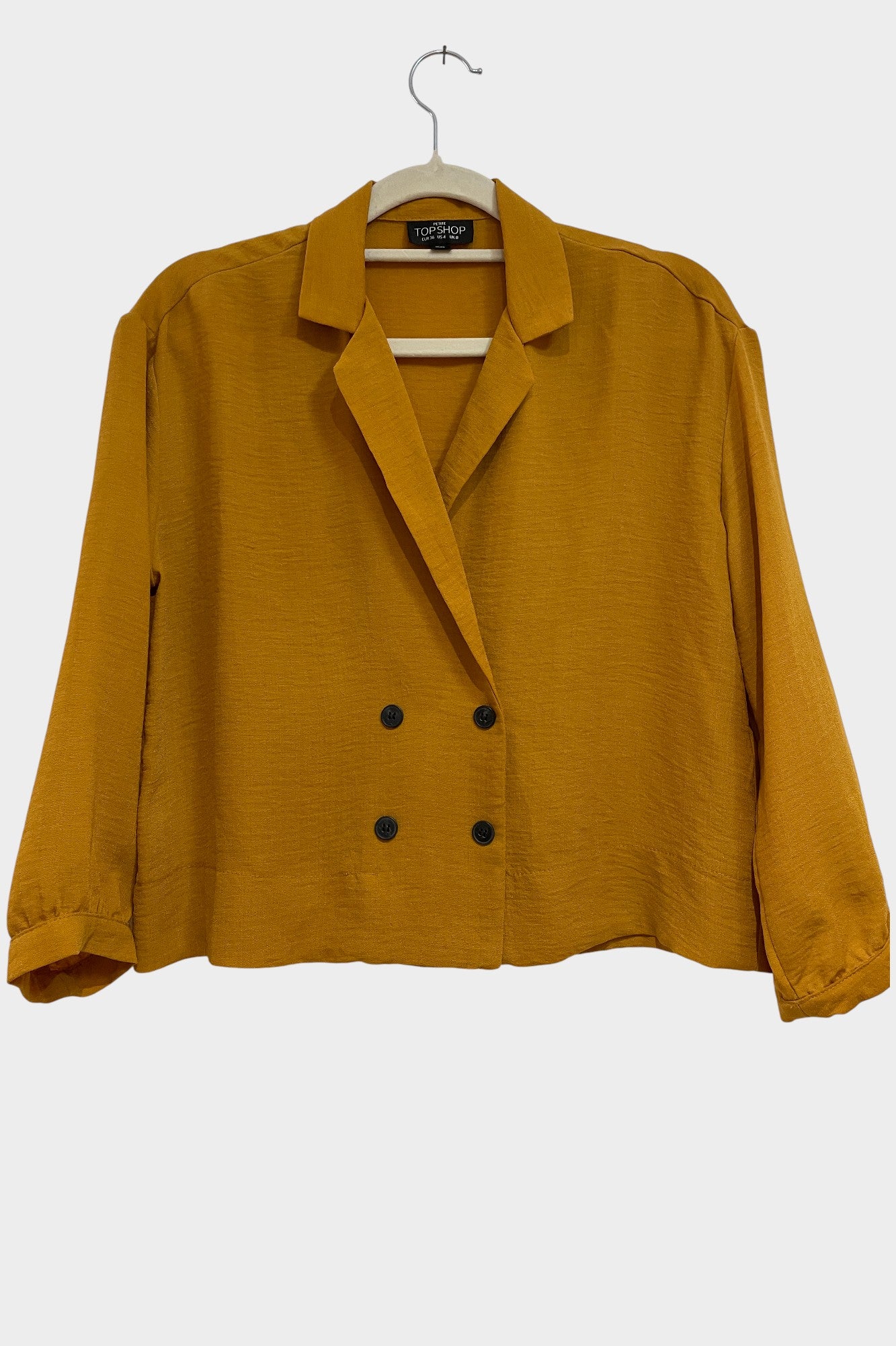 Womens Yellow cropped blouse size 10