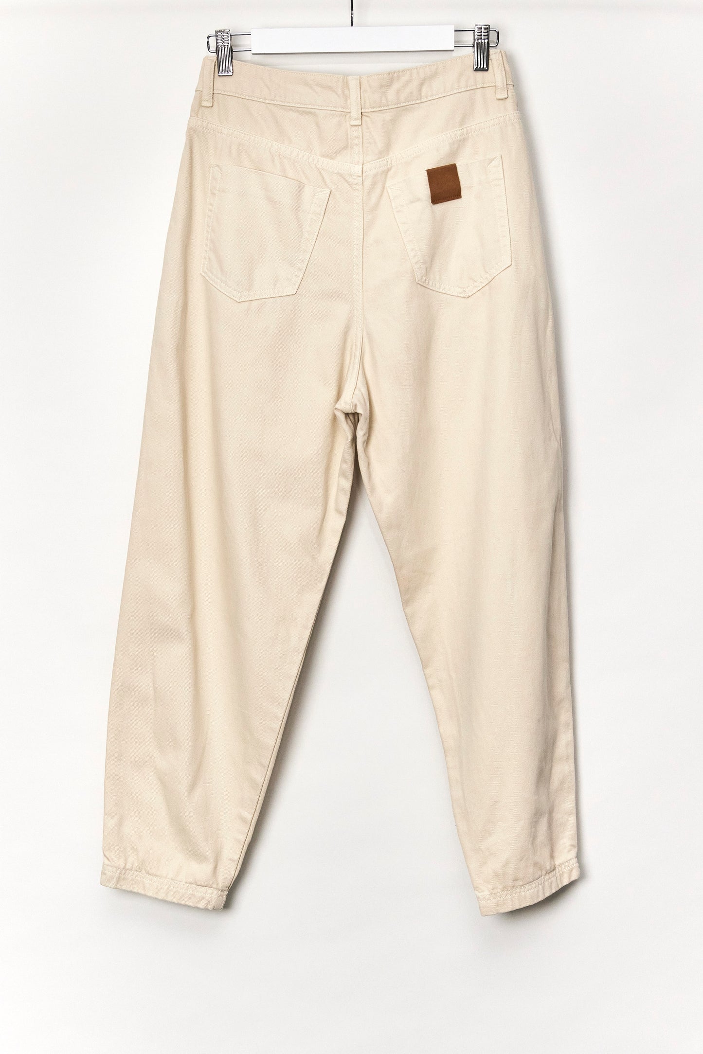 Womens Cream Zara Peg Jeans Size Small