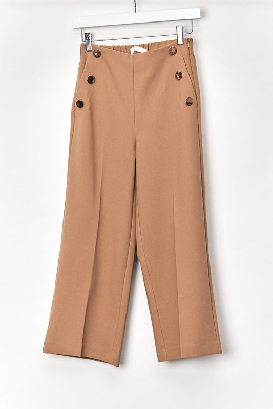 Womens Mango Brown Cropped Trousers Size Extra Small