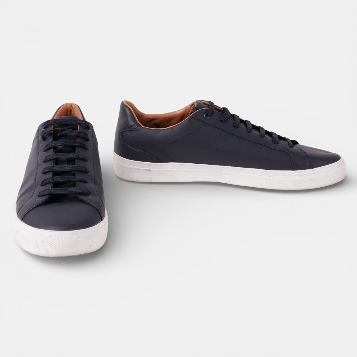 Navy Leather Lace up trainers Size 11