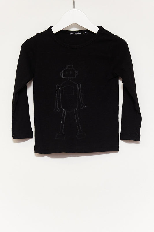 Kids H&M Black T-shirt with robot age 4