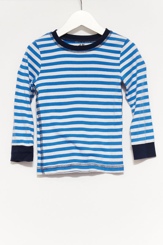 Kids H&M Blue White Stripe T-shirt age 4