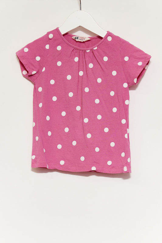 Kids H&M Pink Spot T-shirt age 4