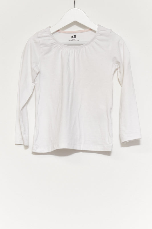 Kids H&M White Long Sleeve T-shirt age 4