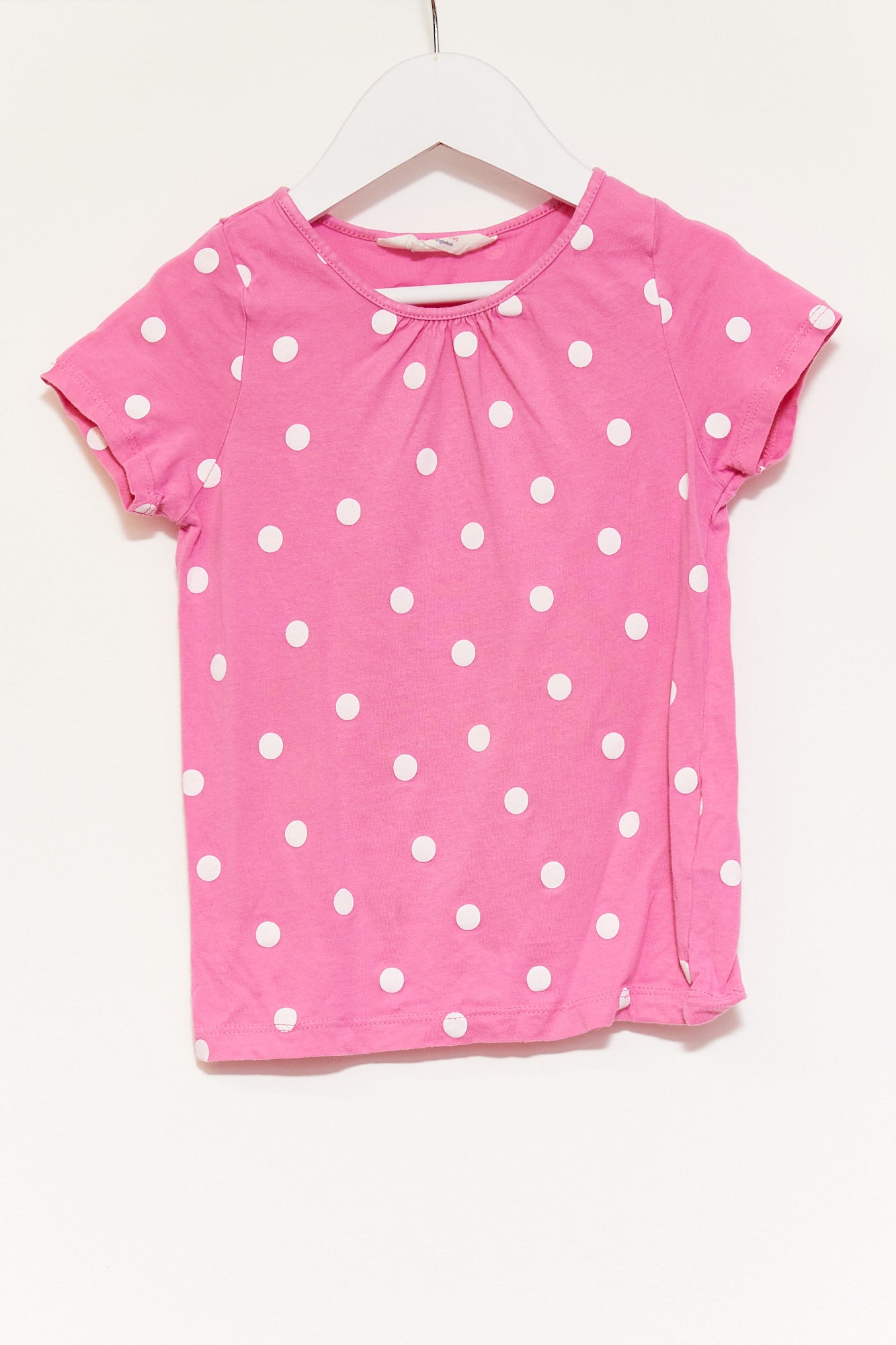 Kids H&M Pink Spot roll sleeve T-shirt age 6