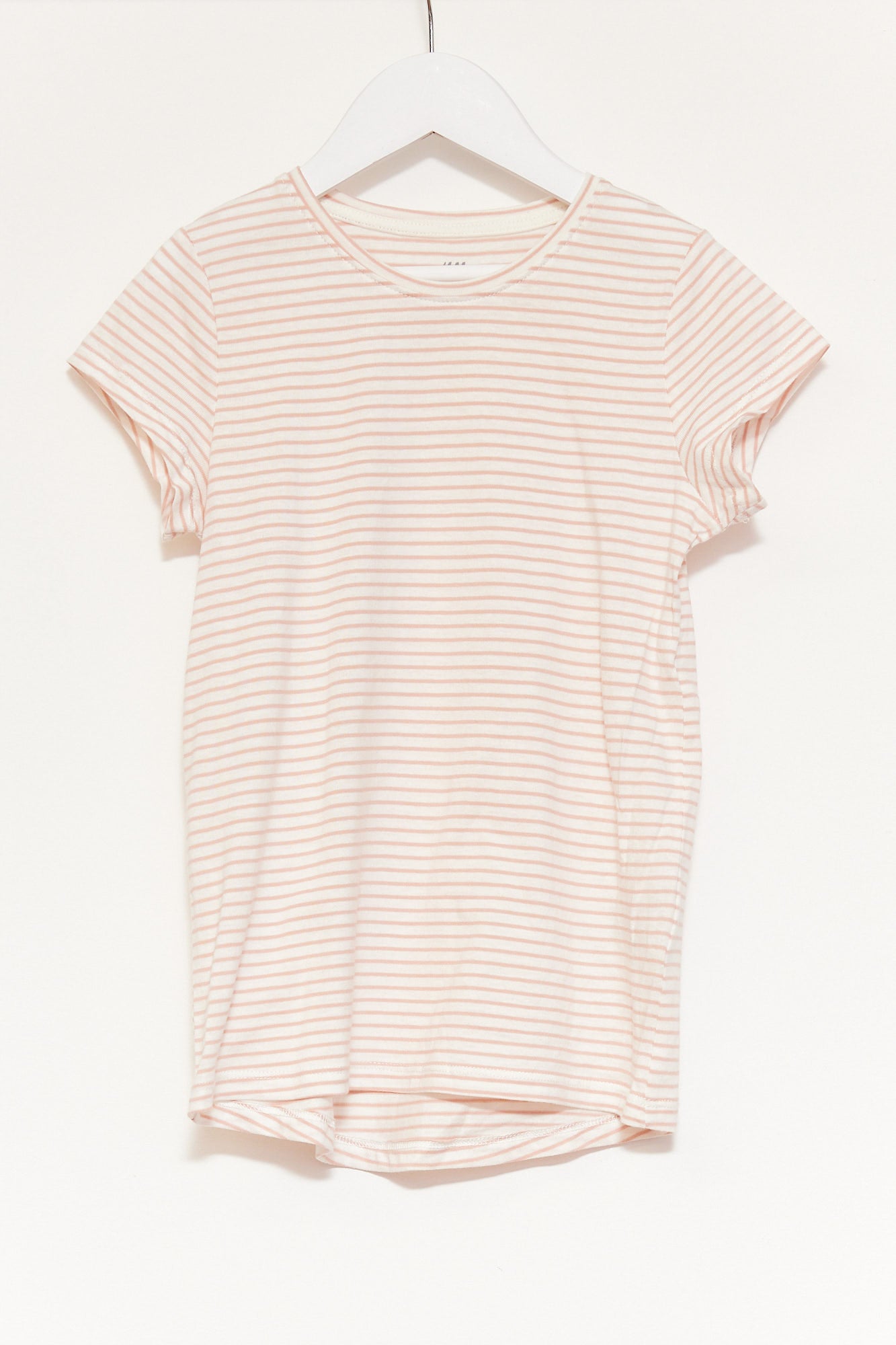 Kids H&M Pink & White Stripe T-shirt age 6-8