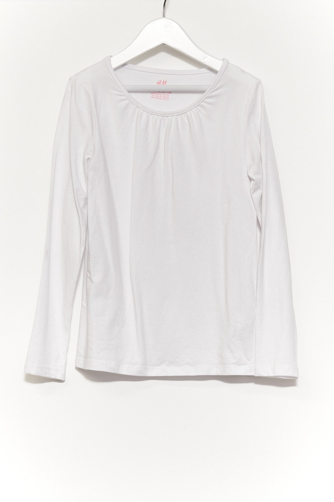 Kids H&M White Long Sleeve T-shirt age 6-8