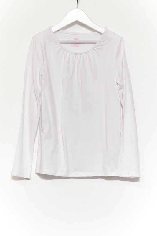 Kids H&M White Long Sleeve T-shirt age 6-8