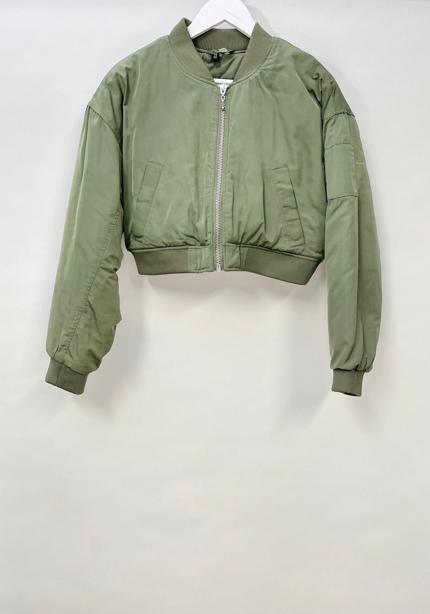 Womans H&M Green Bomber Jacket Size XS