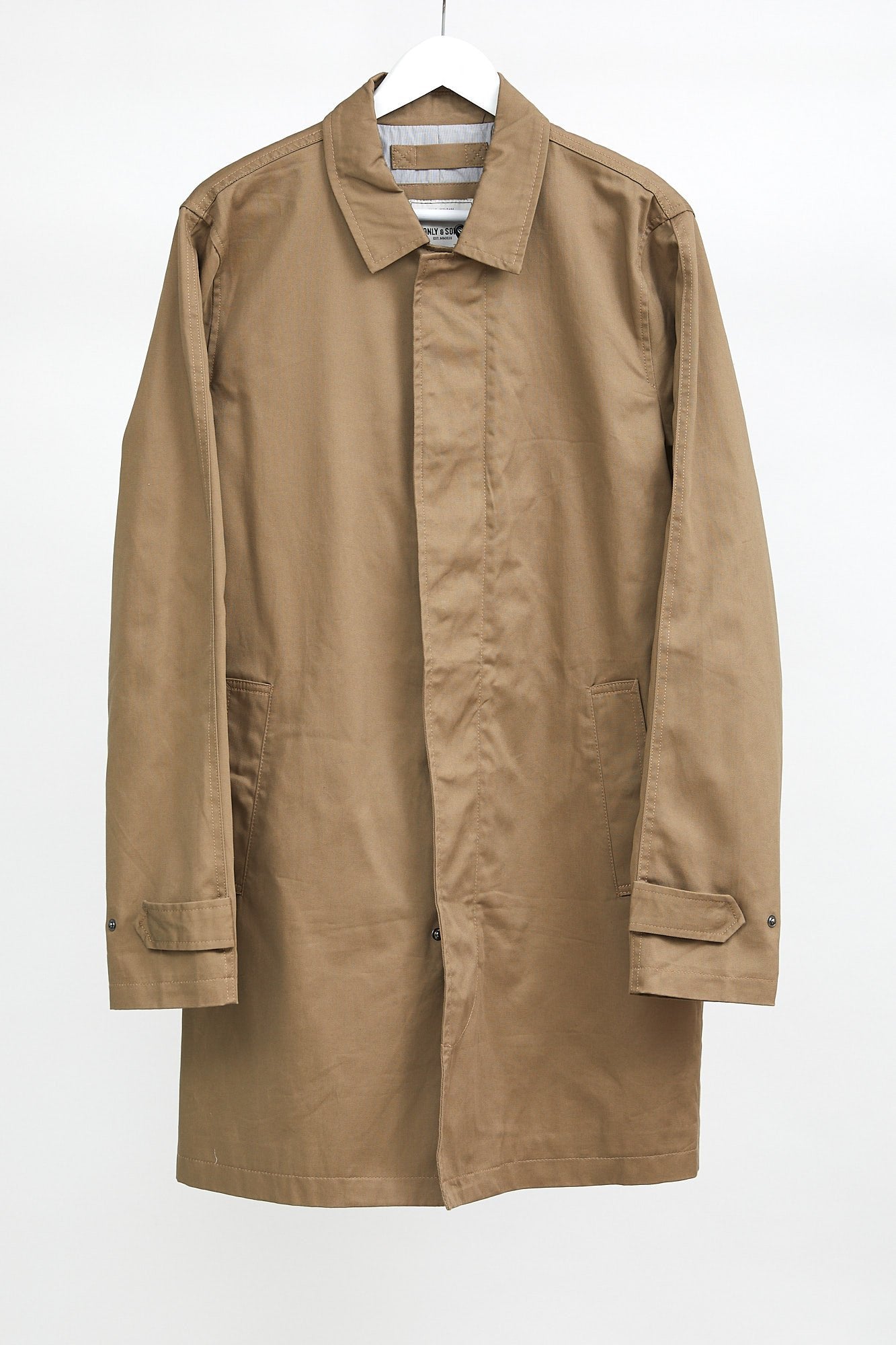 Mens Light Brown Only & Sons Mac: Size Large