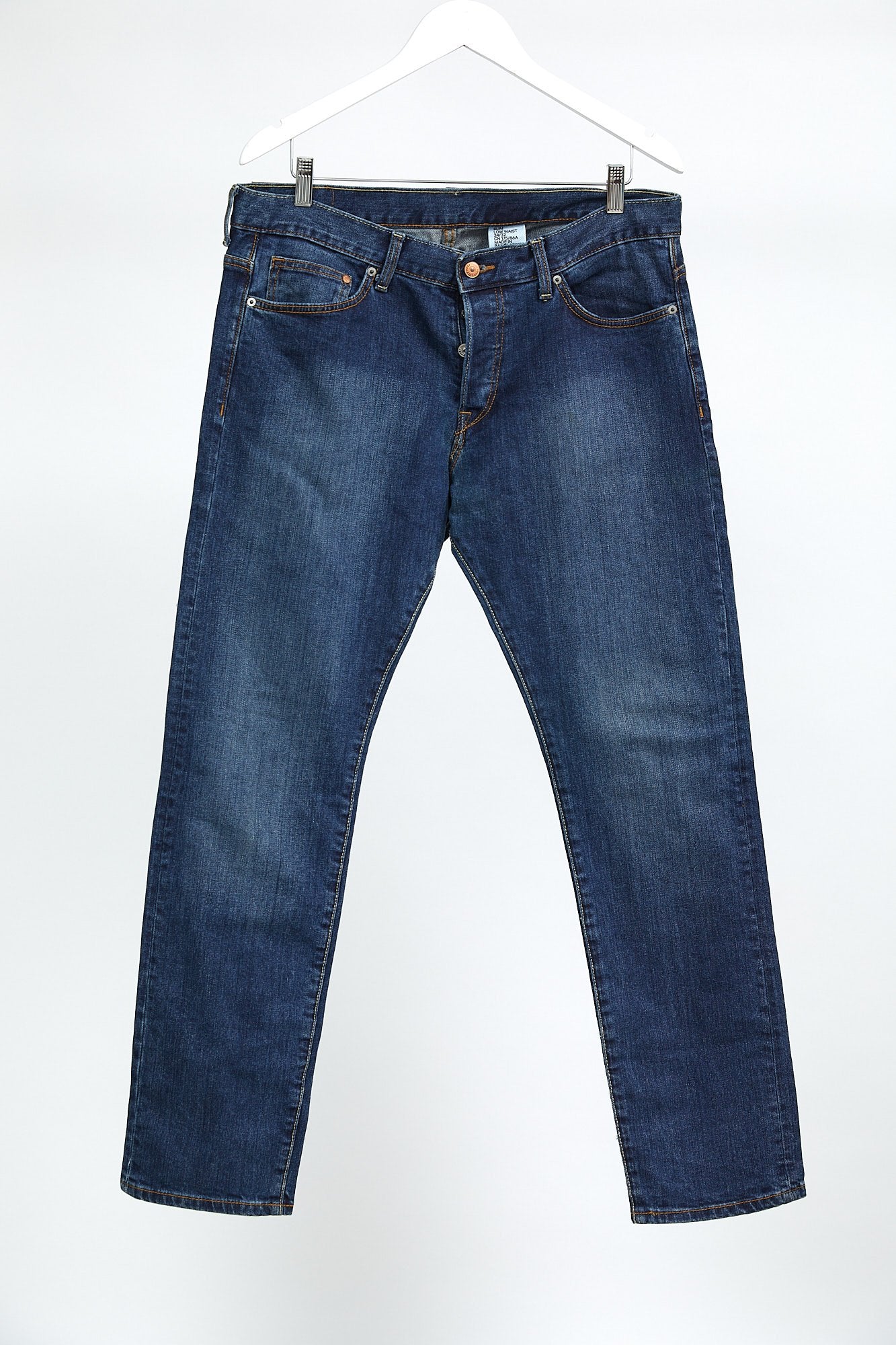 Mens H&M Mid Wash Blue Straight Leg Jean: W34 L32