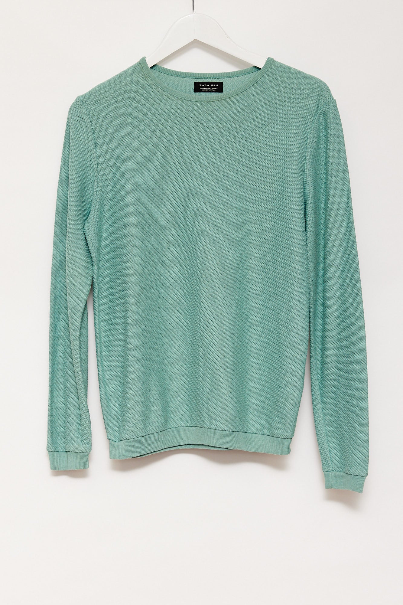 Mens Zara green textured sweater size medium
