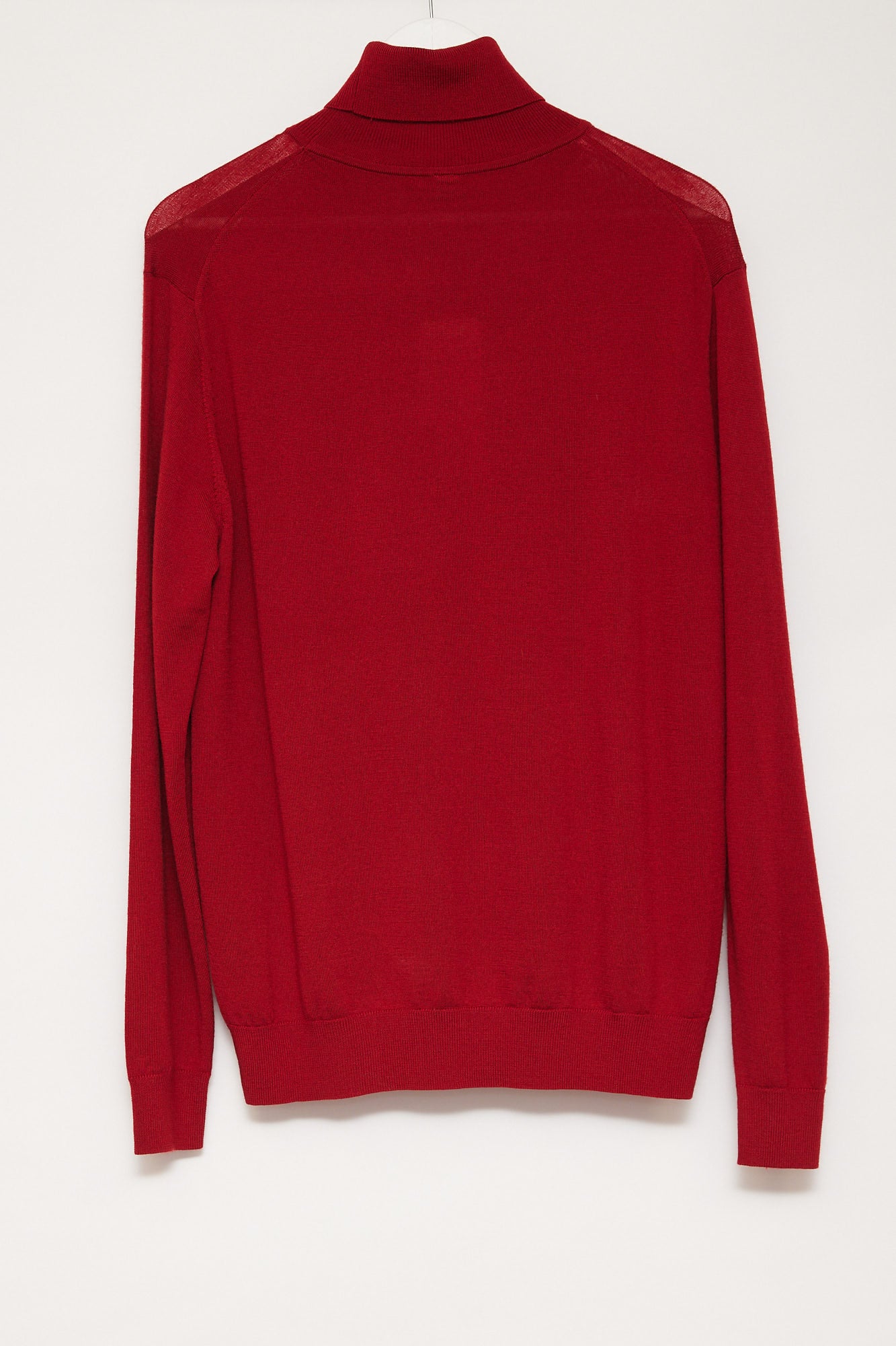 Mens knitted red roll neck jumper size medium