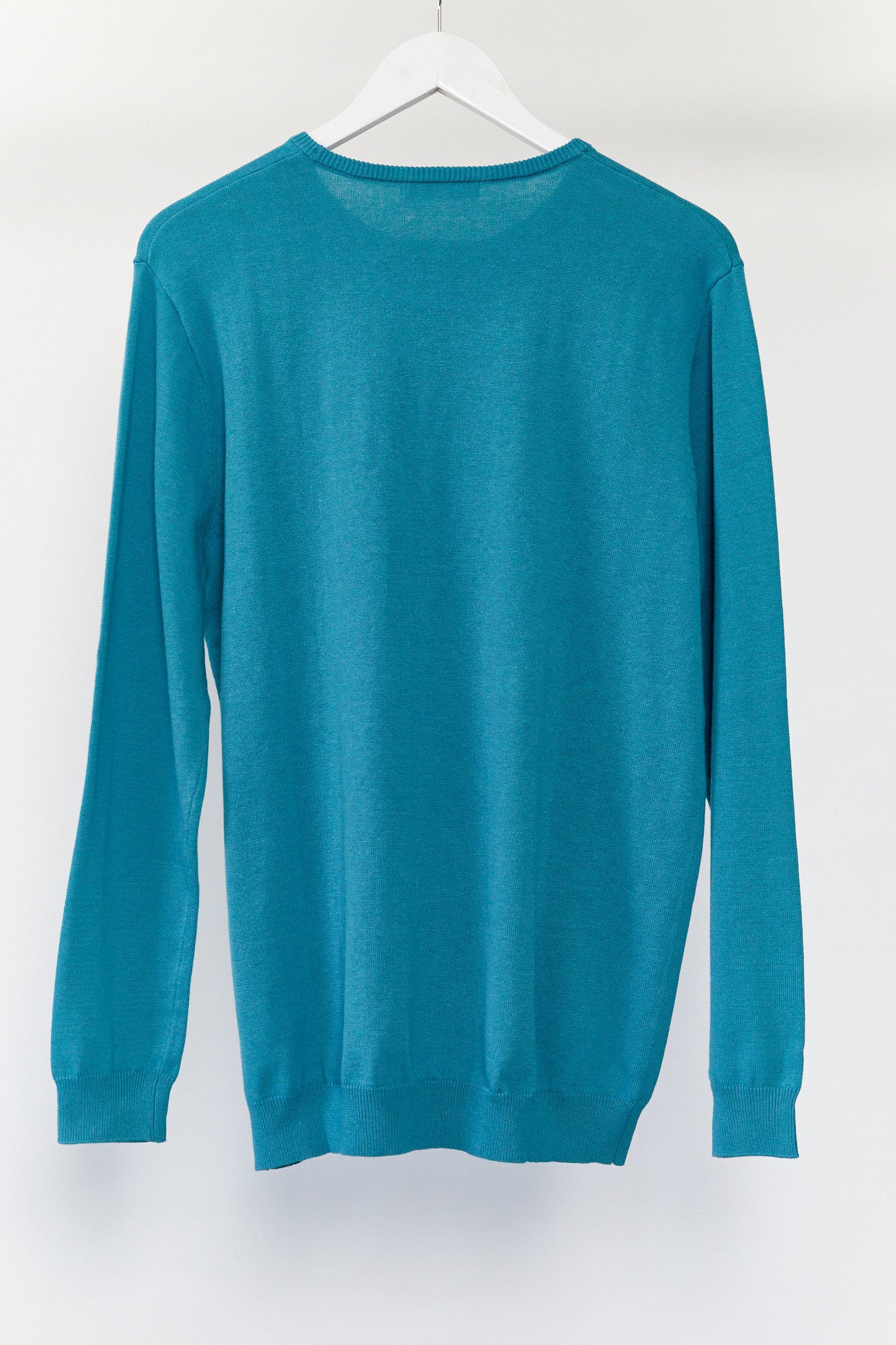 Mens WoolOvers green blue jumper size medium