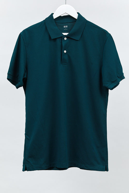 Mens Dark Green Polo Shirt: Size Large