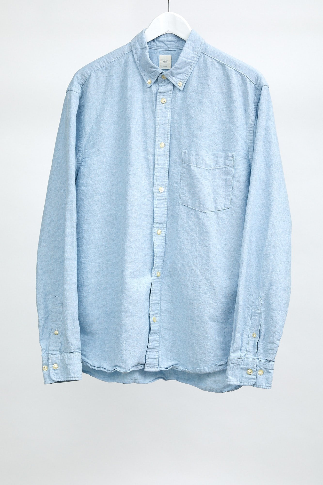 Mens H&M Light Blue Shirt: Size Large