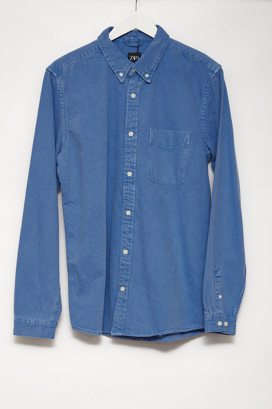 Mens Zara Blue Denim Oxford shirt size medium