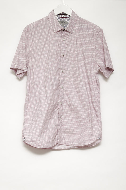 Mens Ted Baker short sleeve pink pattern shirt size medium