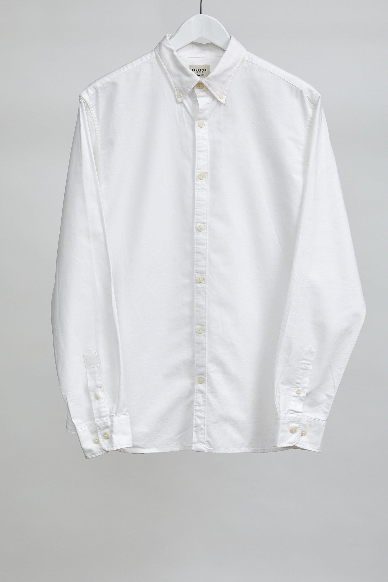 Mens Selected Homme White Oxford Shirt: Size Medium