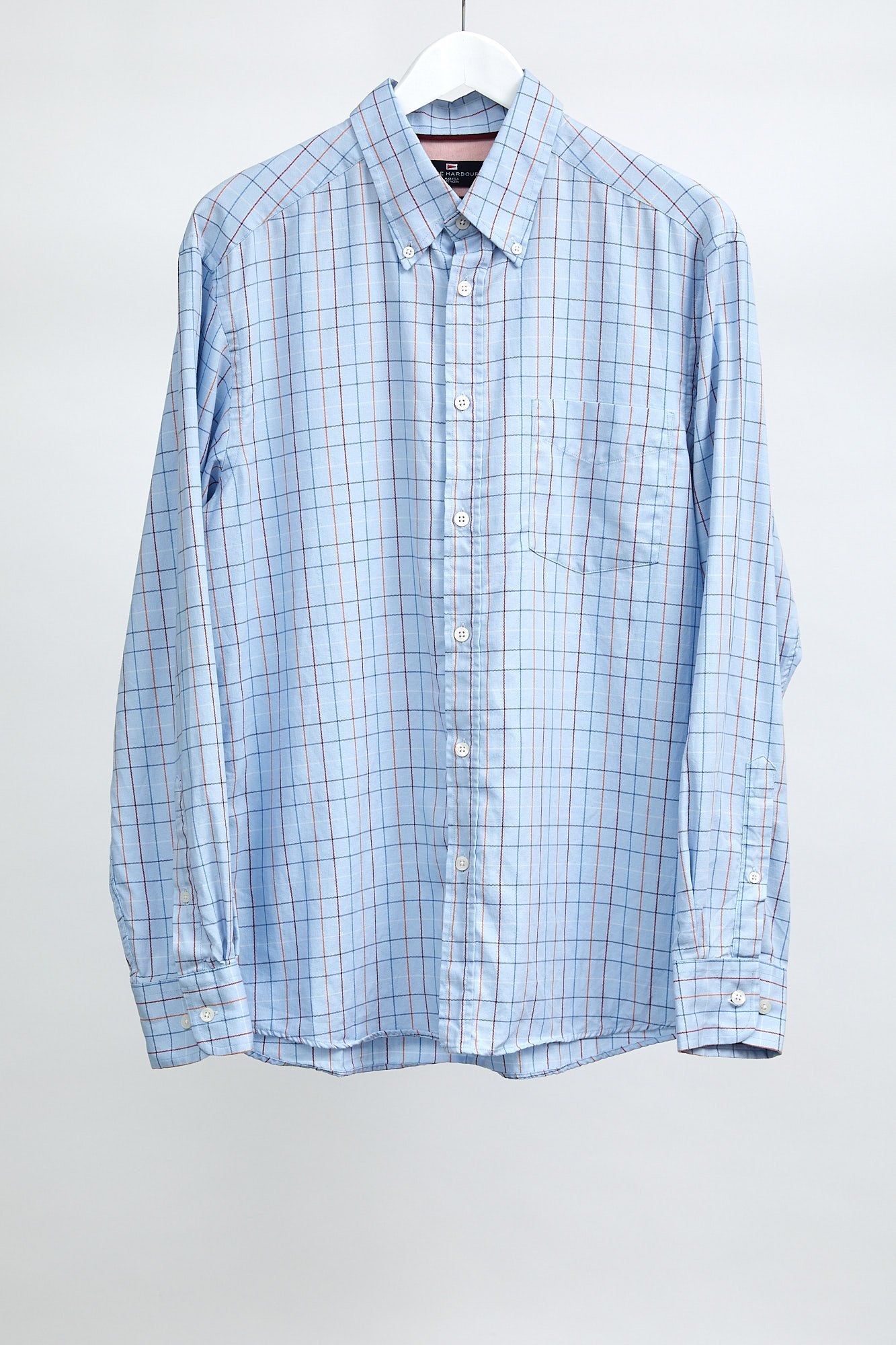 Mens M&S Blue Check Oxford Shirt: Size Medium