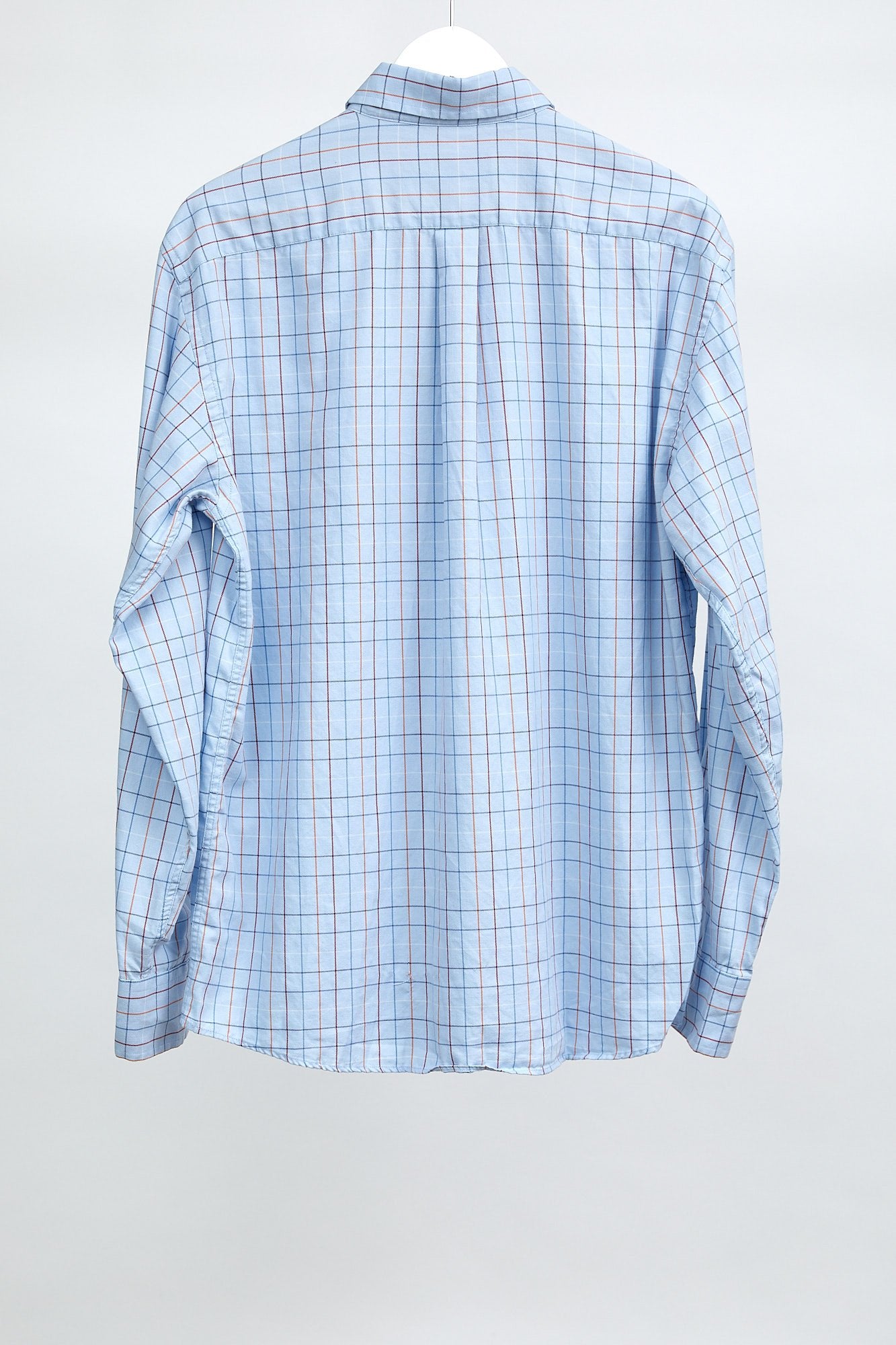 Mens M&S Blue Check Oxford Shirt: Size Medium