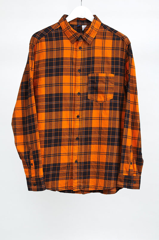 Mens H&M Orange Check Shirt: Size Medium