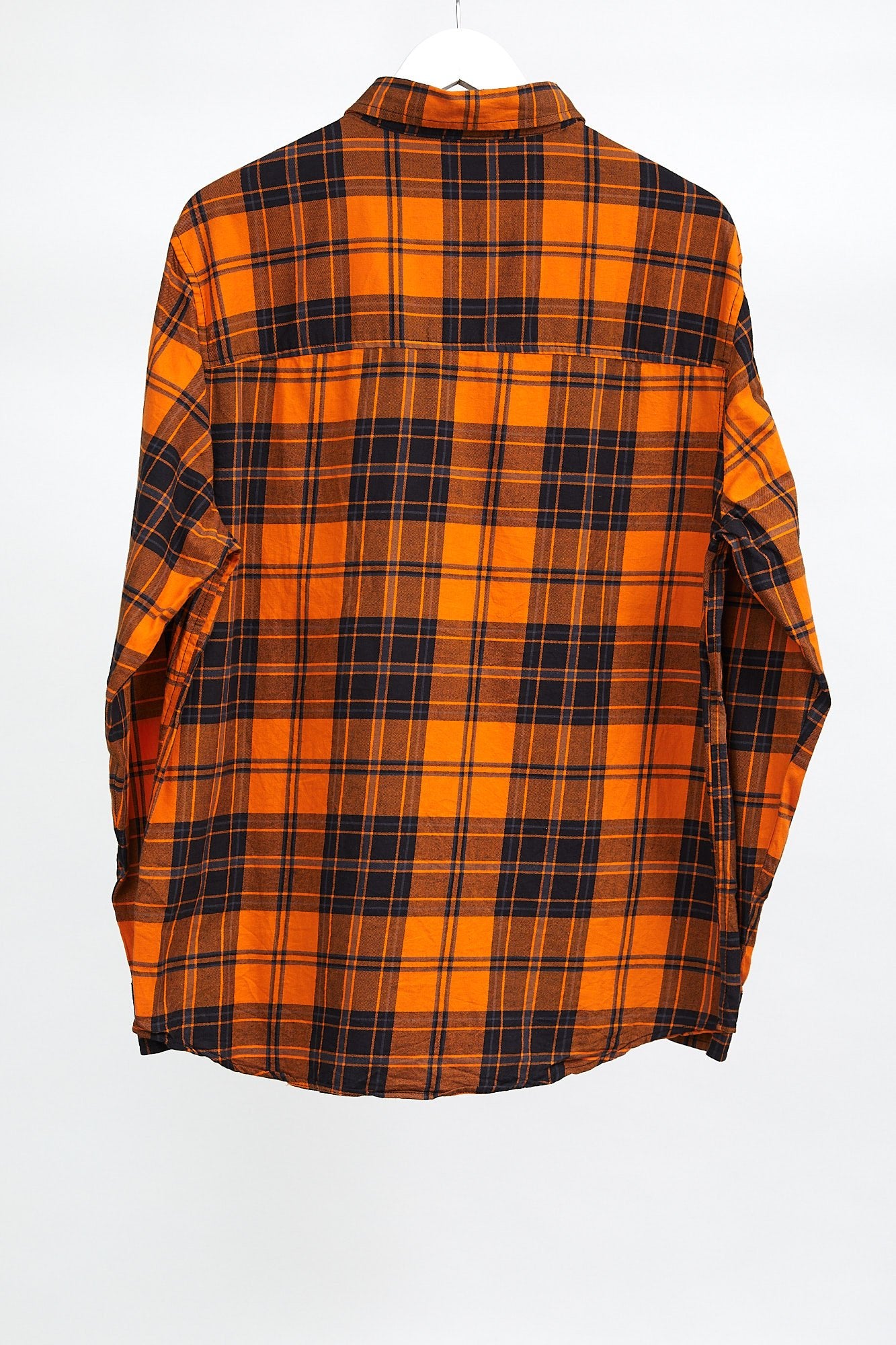 Mens H&M Orange Check Shirt: Size Medium