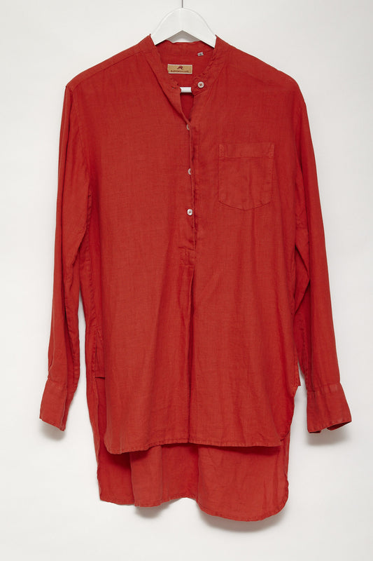 Mens Burrows & Hare Red Linen shirt size small