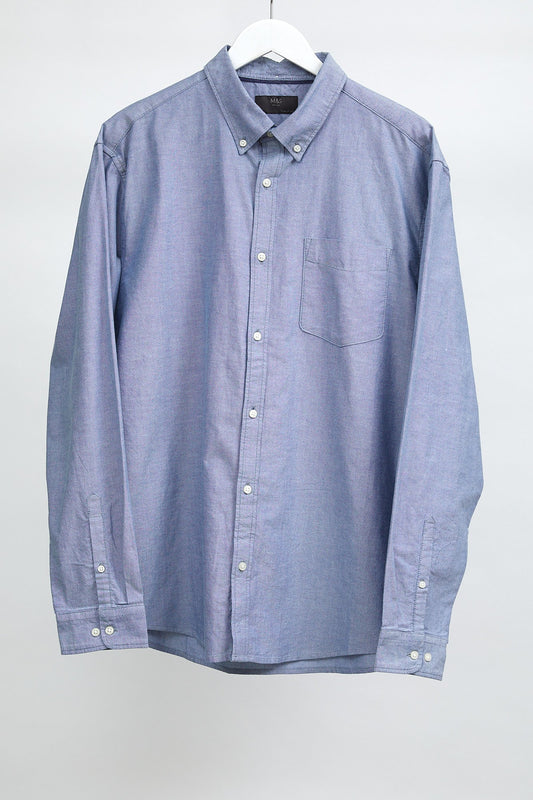 Mens M&S Blue Oxford Shirt: Size Extra Large