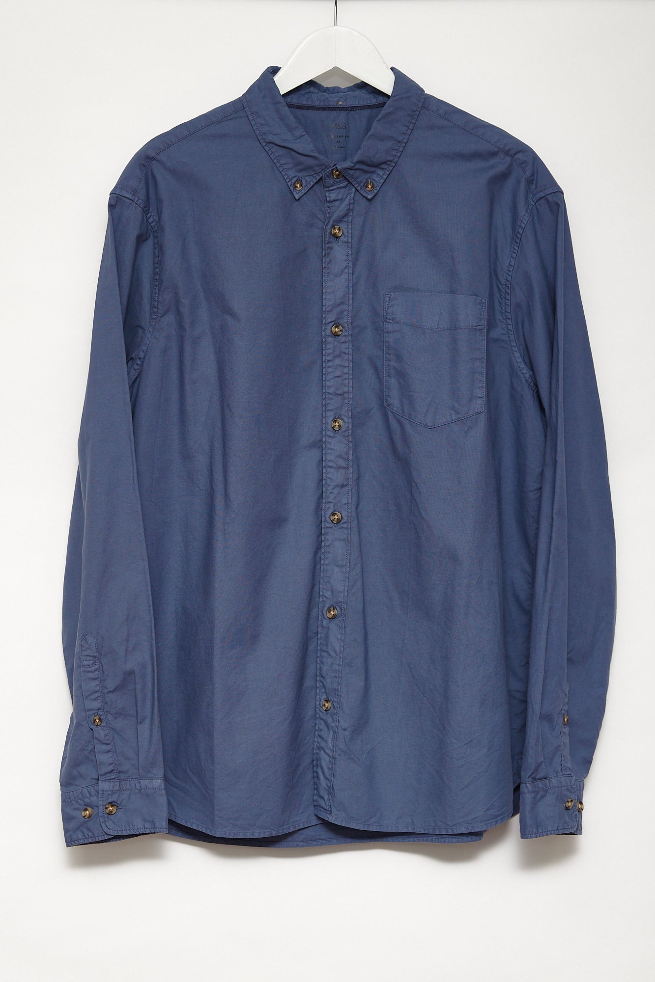 Mens M&S Blue Oxford Shirt size Extra Large