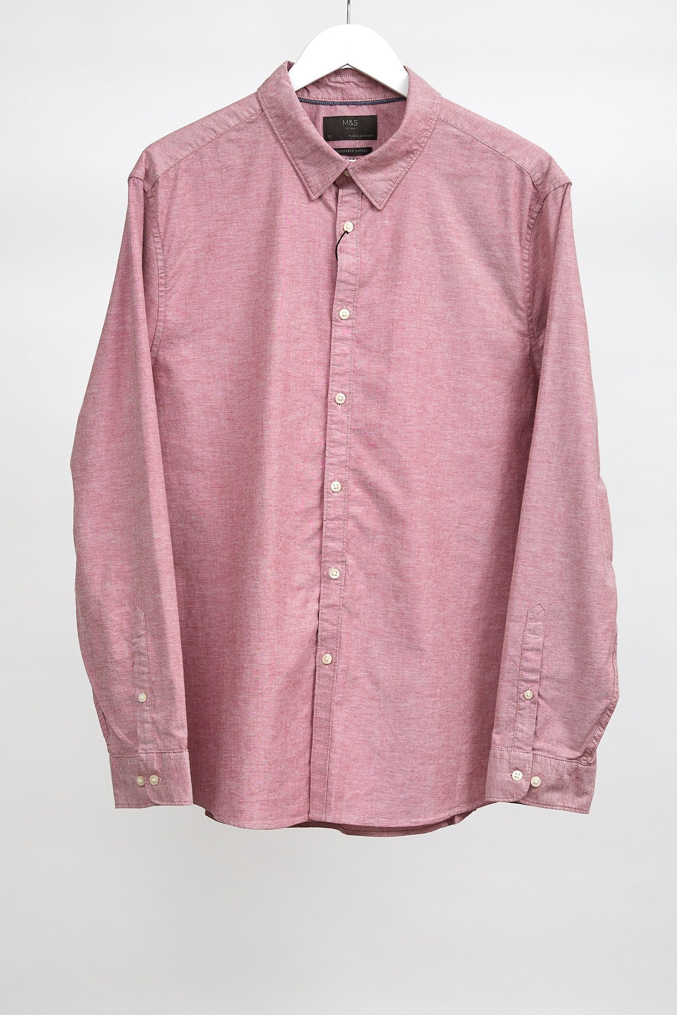 Mens M&S Pink Oxford Shirt: Size Extra Large