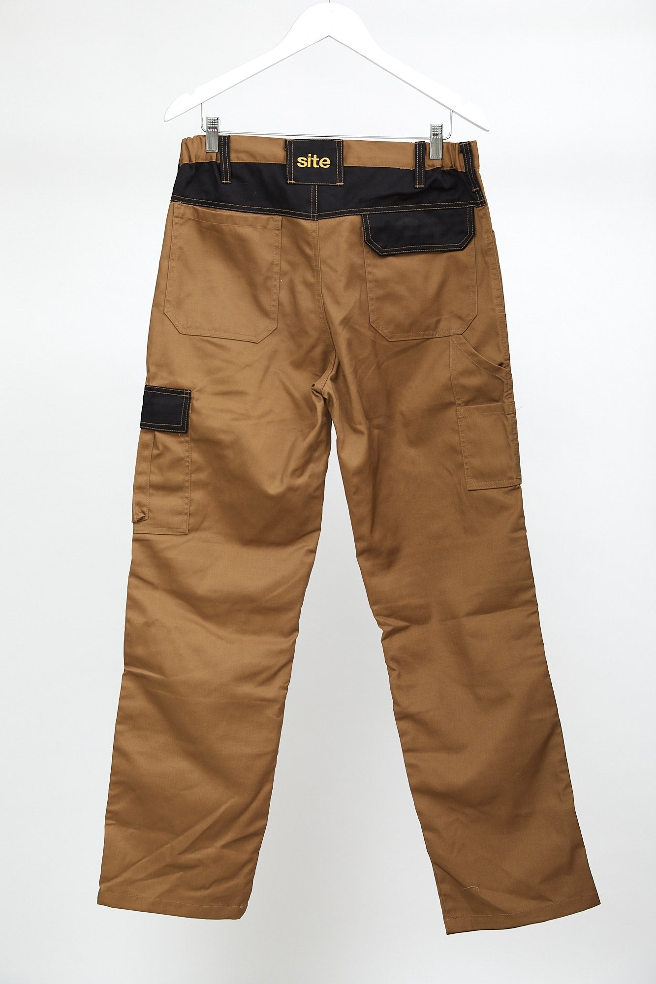 Mens Brown Workwear Cargo Trousers: Size W32
