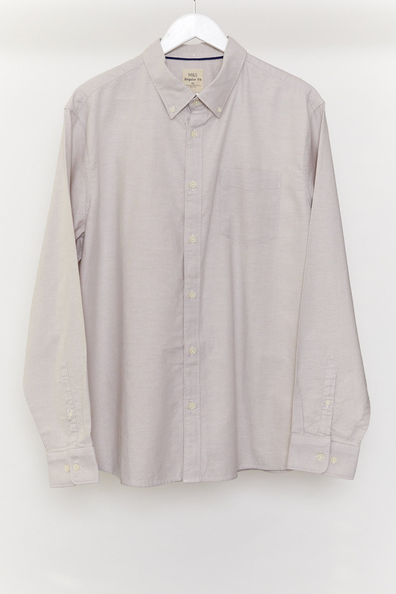 Mens grey M&S oxford shirt size Extra Large