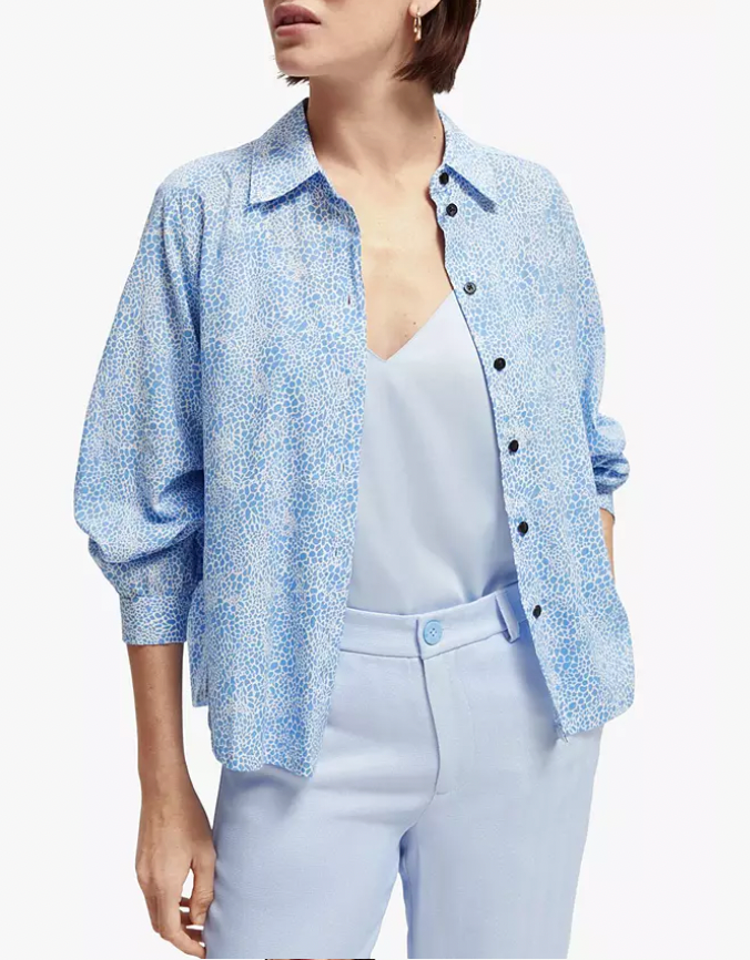 Womens Scotch & Soda blue pattern blouse size small