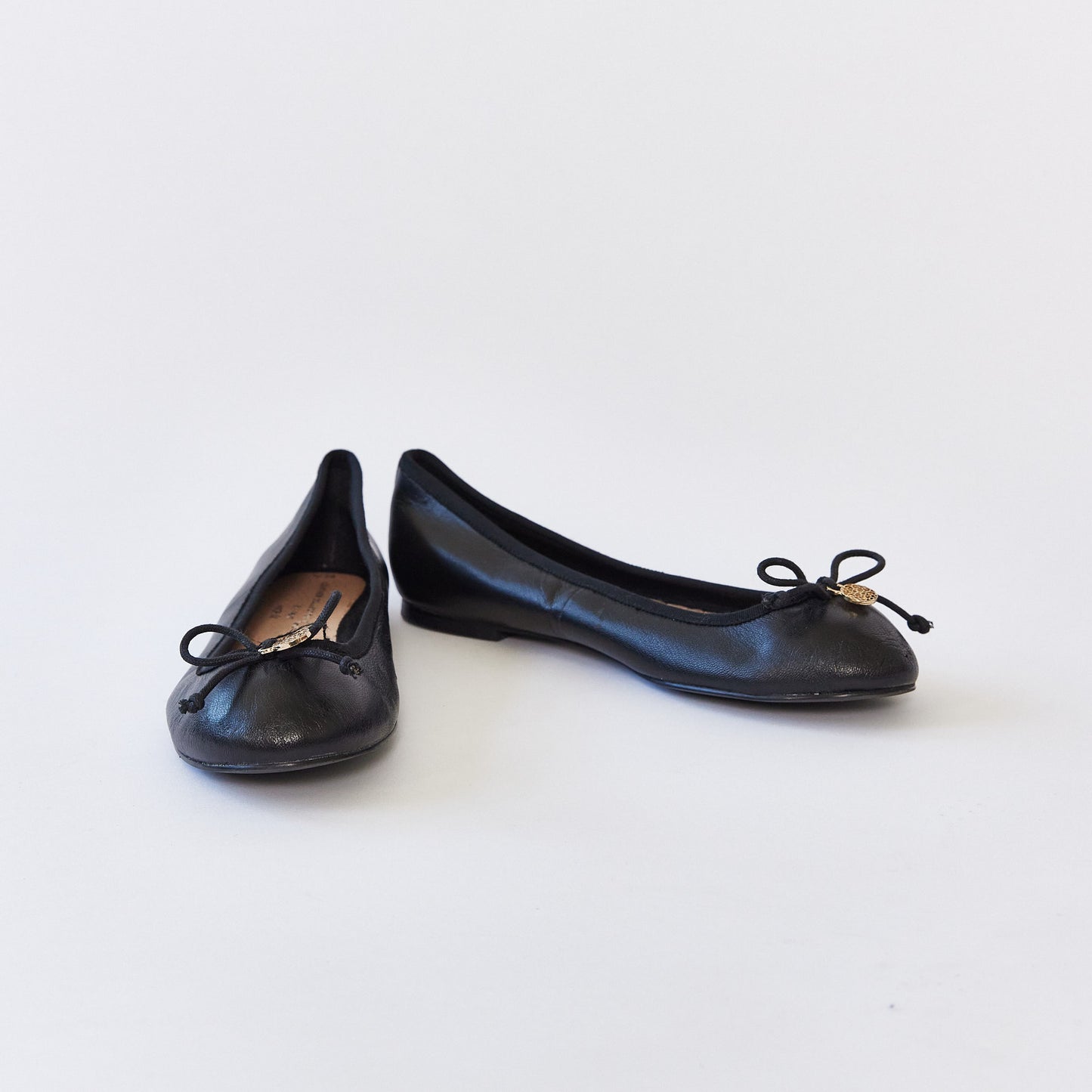 Black leather ballet pump size 5