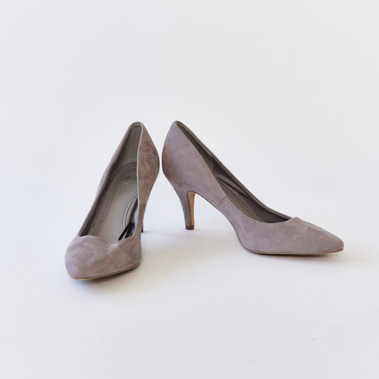 Grey heeled pumps Size 5