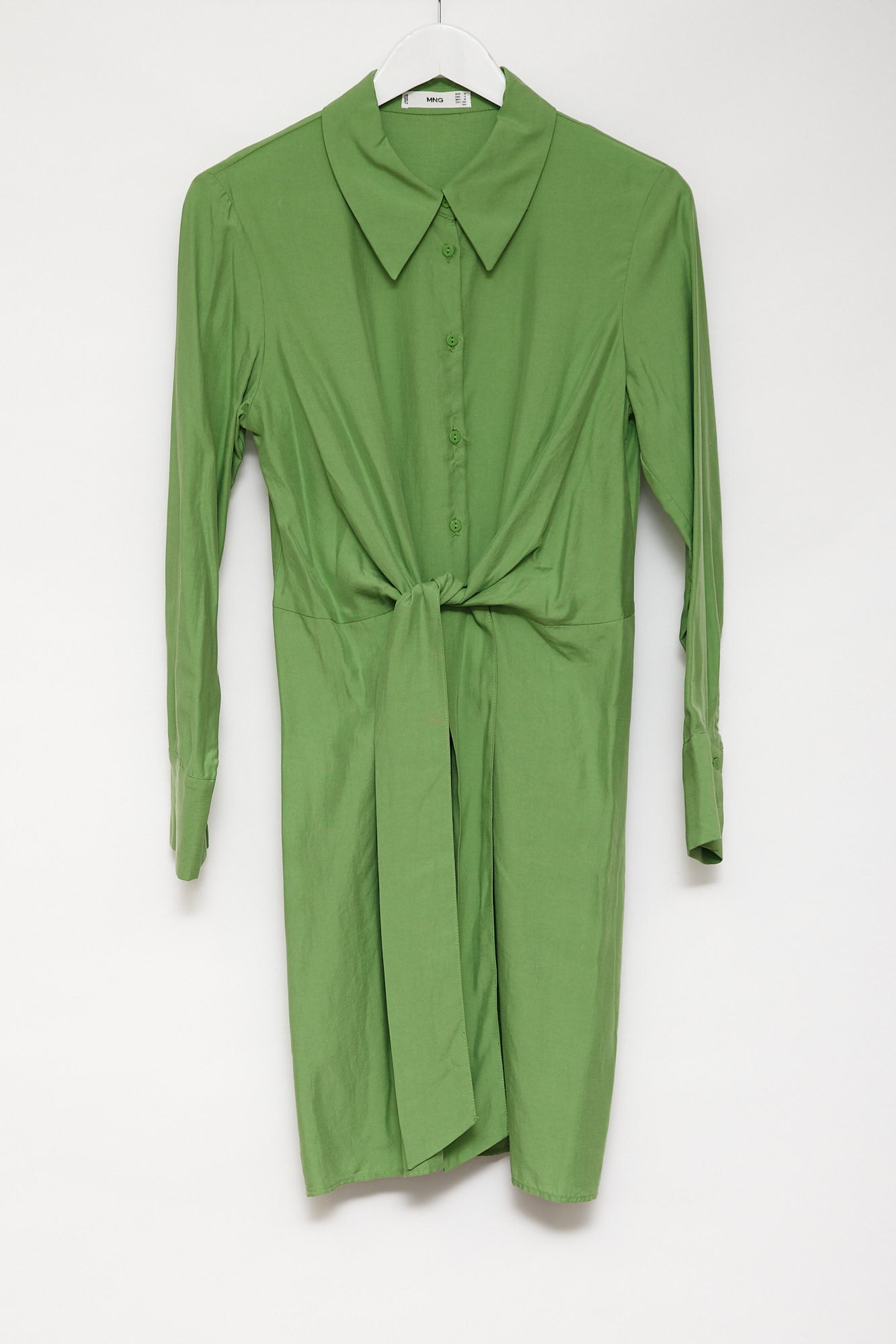 Womens Mango green shirt dress size medium