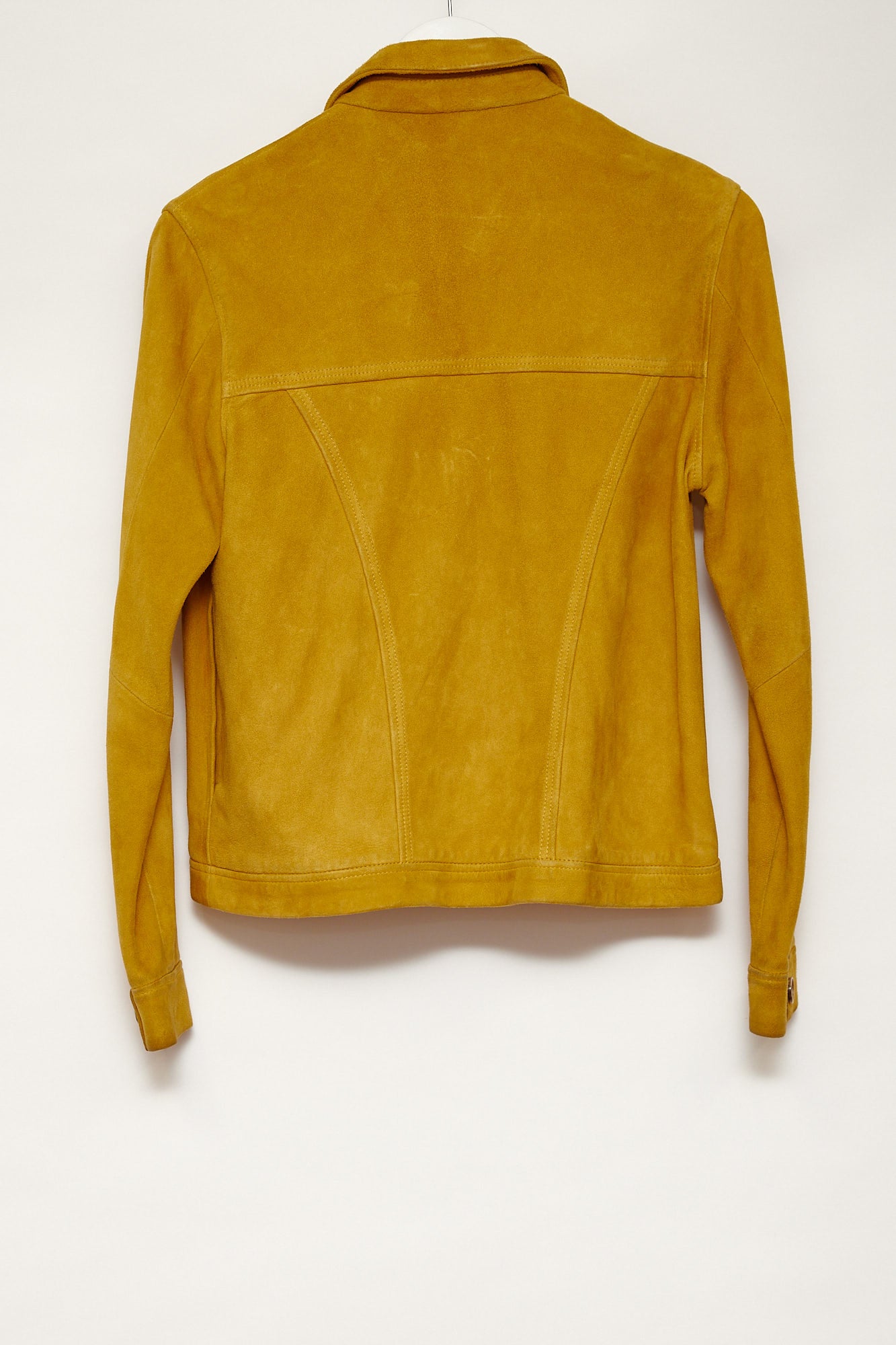 Womens Yellow suede over shirt style jacket size small