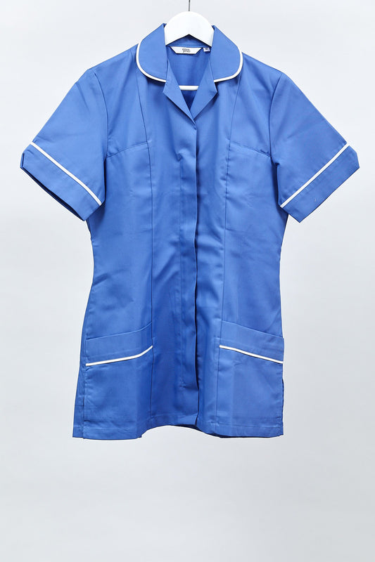 Womens Blue Medical Nurse Uniform Top: Size Small