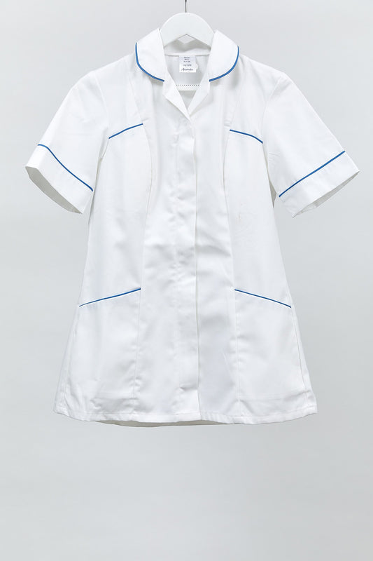 Womens White Medical Nurse Uniform Tunic: Size Small