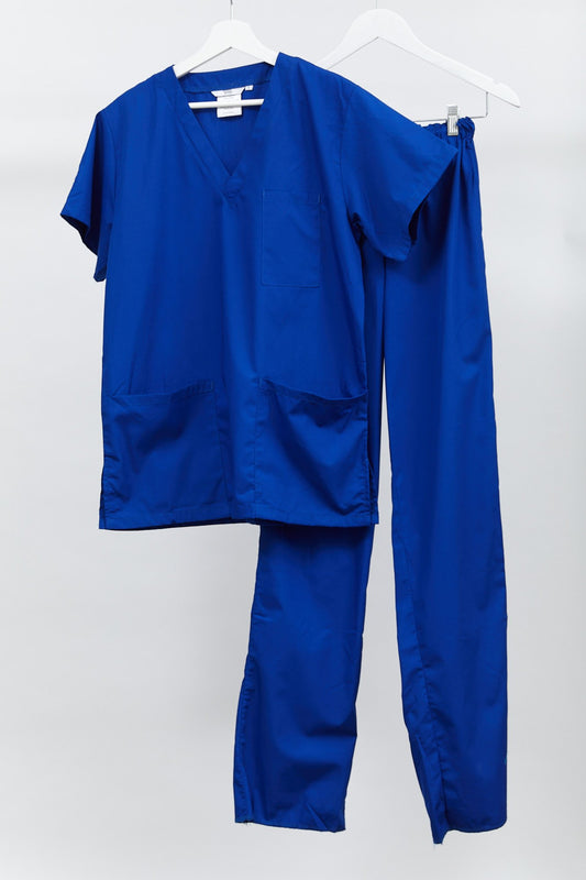 Womens Blue Medical Scrubs: Size Small