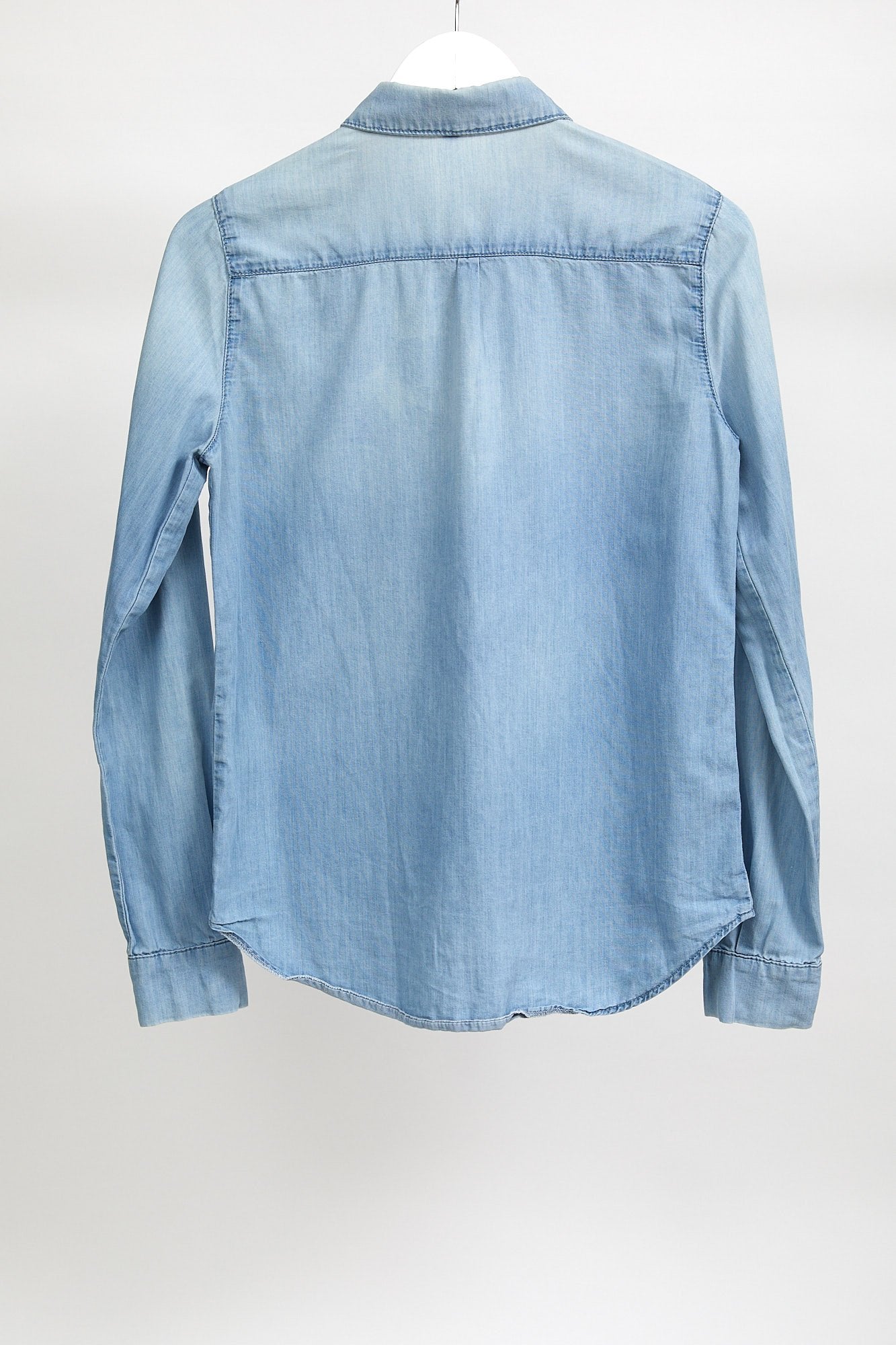 Womens Blue Denim Topshop Shirt: Size Small