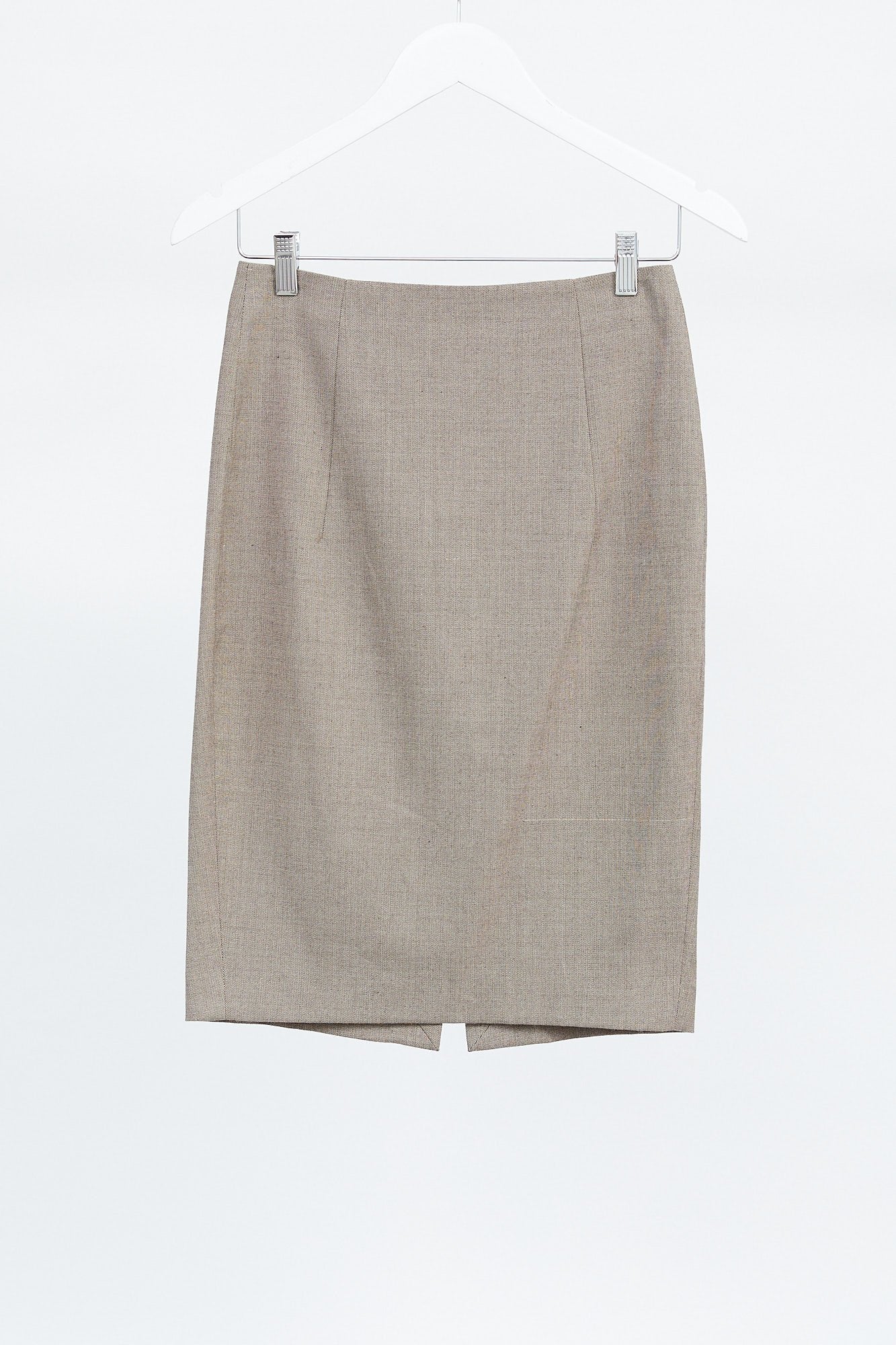 Womens Beige Pencil Skirt: Size Small