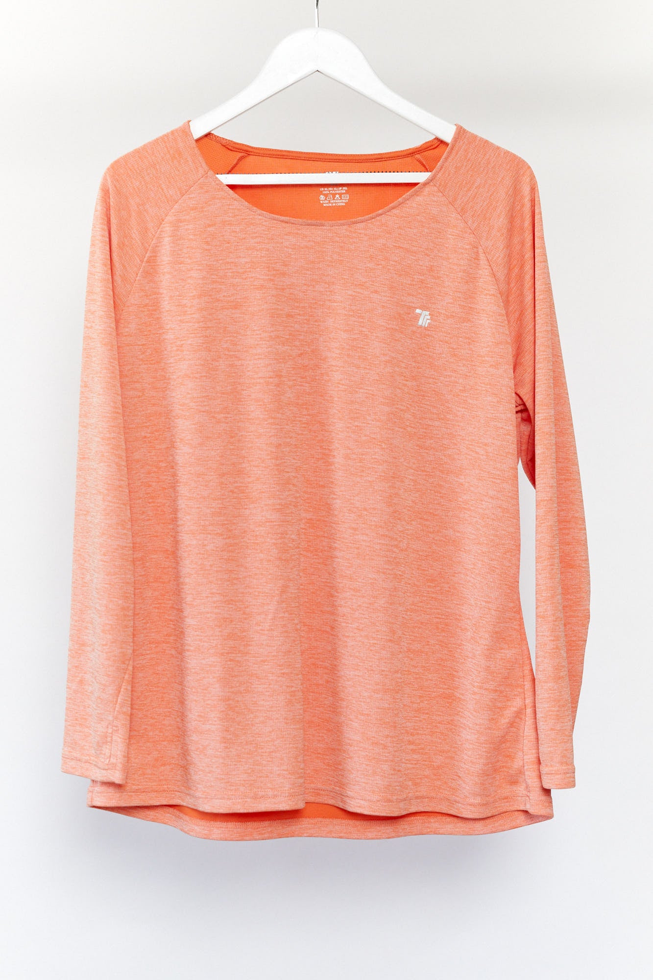 Womens Orange Wide Neck Sport Top Size Extra Large