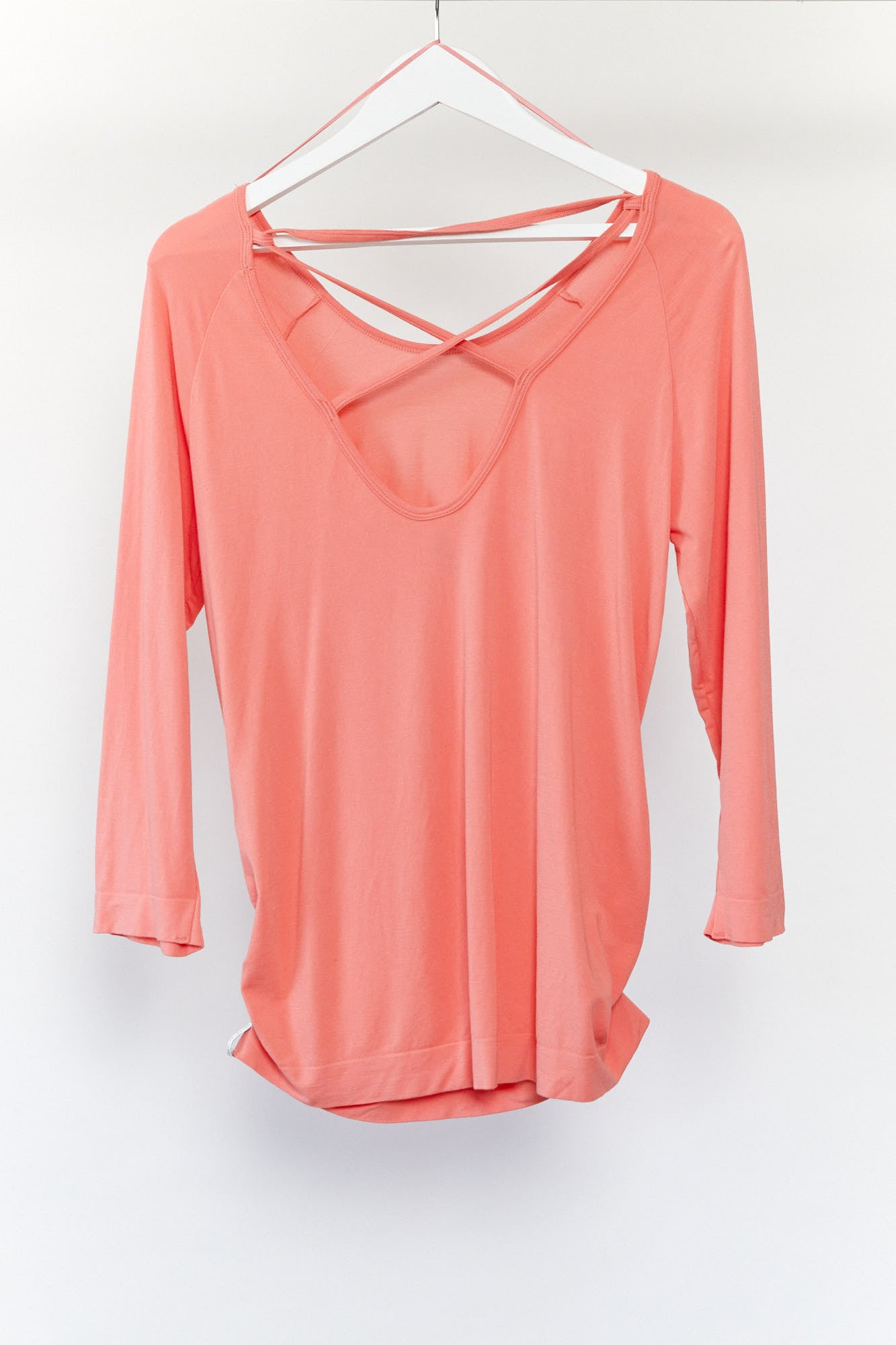 Peach Gathered Yoga Top Size Large