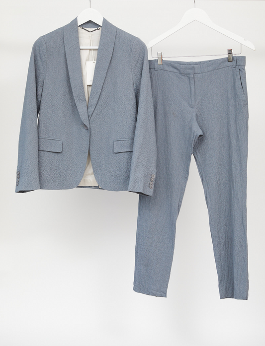 Womens Grey Trouser Suit: Size Small